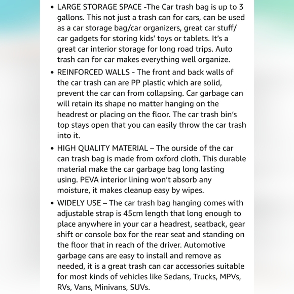 🌟3/$20🌟-Foldable Car Trash Can - Picture 11 of 11